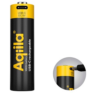 Aqiila® USB-Akku mit Ladekabel USB-C Li-Ion 18650 2.000 mAh, 1 St.