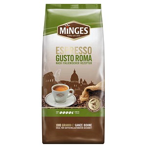 MINGES ESPRESSO Gusto Roma Espressobohnen, Arabica- und Robustabohnen kräftig, 1000 g