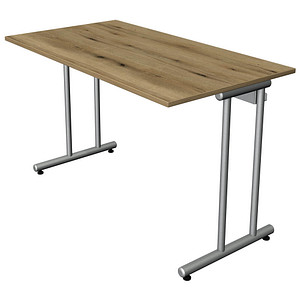 4044917441071 - Schreibtisch Smart office 11187955 65-130cm (H) 120x65cm (BxT) rechteckig eiche silber 4044917441071 Kerkmann 4044917441071 - Schreibtisch Smart office 11187955 65-130cm (H) 120x65cm (BxT) rechteckig eiche silber 4044917441071 Kerkmann