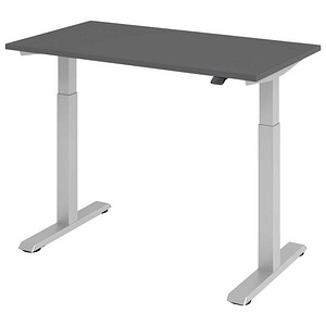 Hammerbacher Sitz-Steh-Schreibtisch VXMST, elektrisch höhenverstellbar, 120cm (H), 120x67,2cm (BxT), graphit / silber 4032062322765 Hammerbac 2 Stück