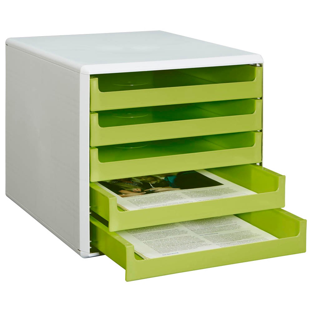 M&M Schubladenbox lindgrün 30050931, DIN A4 mit 5 Schubladen | office  discount