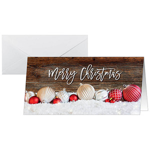 4004360786365 - 25 SIGEL Weihnachtskarten Red and white Christmas DIN lang 4004360786365 25 Stück