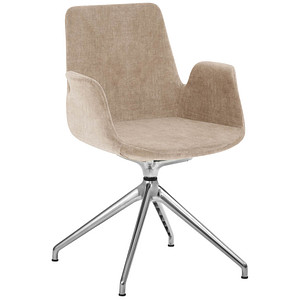 4032376535516 - Besuchersessel myHELIOS hellbraun Aluminium poliert Stoff 4032376535516 Mayer