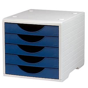 office discount Schubladenbox blau DIN C4 mit 5 Schubladen office discount Schubladenbox blau DIN C4 mit 5 Schubladen
