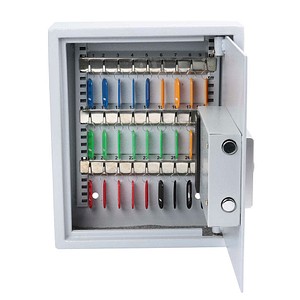 OLYMPIA GOsafe 50A Schlüsseltresor silber mit 27 Haken, Sicherheitsschloss, Zahlencode, 30,0 x 12,0 x 36,0 cm, 1 St.
