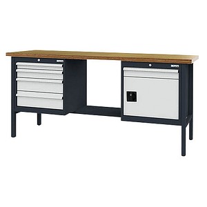 4057211003166 - Werkbank C-Line anthrazit RAL 7016 lichtgrau RAL 7035 4 Schubladen 2000 x 600 x 960 cm 4057211003166 - Werkbank C-Line anthrazit RAL 7016 lichtgrau RAL 7035 4 Schubladen 2000 x 600 x 960 cm