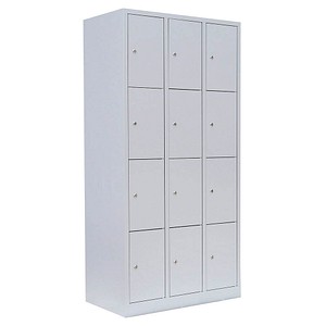 4061815517974 - Schließfachschrank 520430 Metall 3 Abteile mit 12 Fächern abschließbar 885x180cm (BxH) lichtgrau 4061815517974 LÜLLMANN 4061815517974 - Schließfachschrank 520430 Metall 3 Abteile mit 12 Fächern abschließbar 885x180cm (BxH) lichtgrau 4061815517974 LÜLLMANN