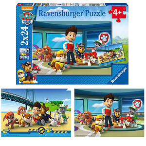 Ravensburger PAW Patrol Hilfsbereite Spürnasen Puzzle, 2 x 24 Teile