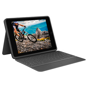 Logitech RUGGED FOLIO Tablet-Tastatur schwarz geeignet für Apple iPad 7. Gen (2019), Apple iPad 8. Gen (2020), Apple iPa