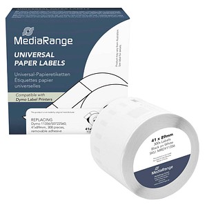 4260459618713 - Etiketten kompatibel zu Dymo 11356S0722560 300 Etiketten 41 x 89 mm (H x B) schwarz auf weiß 4260459618713 MediaRange 4260459618713 - Etiketten kompatibel zu Dymo 11356S0722560 300 Etiketten 41 x 89 mm (H x B) schwarz auf weiß 4260459618713 MediaRange