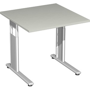 4038933159577 - Schreibtisch Flex S-617101-LS manuell höhenverstellbar 68-82cm (H) 80x80cm (BxT) quadratisch grau silber 4038933159577 Ge 4038933159577 - Schreibtisch Flex S-617101-LS manuell höhenverstellbar 68-82cm (H) 80x80cm (BxT) quadratisch grau silber 4038933159577 Ge