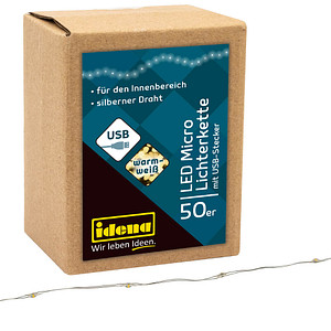 4064997302574 - Lichterkette 30257 Micro 50 LEDs Länge 275m warmweiß 4064997302574 Idena