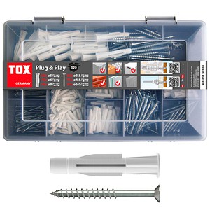 4049563019995 - Plug & Play + TRIKA 01190101 Dübel- und Schrauben-Sortiment Ø 50 60 80 mm x 310 360 510 mm 4049563019995 TOX 4049563019995 - Plug & Play + TRIKA 01190101 Dübel- und Schrauben-Sortiment Ø 50 60 80 mm x 310 360 510 mm 4049563019995 TOX
