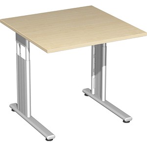 4038933159553 - Schreibtisch Flex S-617101-AS manuell höhenverstellbar 68-82cm (H) 80x80cm (BxT) quadratisch ahorn silber 4038933159553 G 4038933159553 - Schreibtisch Flex S-617101-AS manuell höhenverstellbar 68-82cm (H) 80x80cm (BxT) quadratisch ahorn silber 4038933159553 G