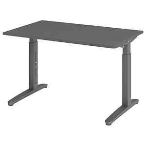 Hammerbacher Schreibtisch VXB, manuell höhenverstellbar, 85cm (H), 120x80cm (BxT), graphit / graphit 4032062323496 Hammerbacher 2 Stück