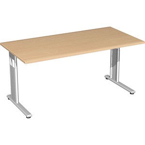 4038933159805 - Schreibtisch Flex S-617103-BS manuell höhenverstellbar 68-82cm (H) 160x80cm (BxT) rechteckig buche Silber 4038933159805 Ge 4038933159805 - Schreibtisch Flex S-617103-BS manuell höhenverstellbar 68-82cm (H) 160x80cm (BxT) rechteckig buche Silber 4038933159805 Ge