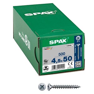 4003530004209 - Universalschraube 45 x 50 mm 500 Stück Vollgewinde Senkkopf Kreuzschlitz Z2 4CUT wirox - 1081010450505 - Spax 4003530004209 - Universalschraube 45 x 50 mm 500 Stück Vollgewinde Senkkopf Kreuzschlitz Z2 4CUT wirox - 1081010450505 - Spax