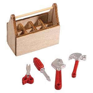 4006166937286 - Dekoartikel Mini Werkzeugkiste natur rot silber 4006166937286 - Dekoartikel Mini Werkzeugkiste natur rot silber