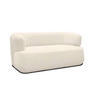 DOMO Collection 2-Sitzer Sofa creme schwarz Stoff 160,0 x 86,0 x 71,0 cm, 1 St.