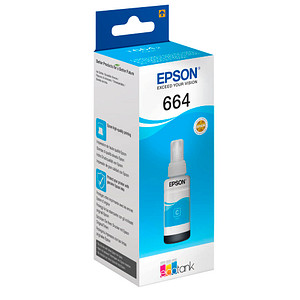 8715946540986 - 664 Original Tintenbehälter Cyan für EcoTank 70ml 7500 Seiten T6642 (C13T664240) - Epson 8715946540986 - 664 Original Tintenbehälter Cyan für EcoTank 70ml 7500 Seiten T6642 (C13T664240) - Epson