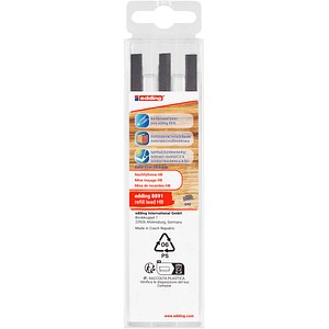 4057305063151 - edding 8891 Bleistiftminen für Zimmermannsbleistift mit Druckmechanismus grau HB 20 - 50 mm 6 St 4057305063151 - edding 8891 Bleistiftminen für Zimmermannsbleistift mit Druckmechanismus grau HB 20 - 50 mm 6 St