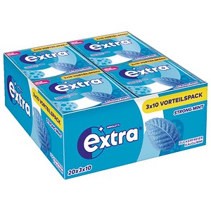 extra® STRONG MINT Kaugummis 20x 10 Dragees, 20 St.