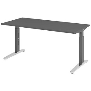 Hammerbacher Schreibtisch VXB, manuell höhenverstellbar, 85cm (H), 160x80cm (BxT), graphit / graphit 4032062322482 Hammerbacher 3 Stück