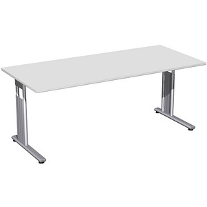 4038933479019 - Schreibtisch Flex S-617146-LS manuell höhenverstellbar 68-82cm (H) 180x80cm (BxT) rechteckig lichtgrau   Silber 403893347901