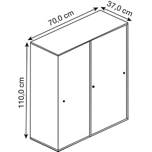 4051814371141 - my office Schiebetürenschrank XL Lona 913952 grau 2 Fachböden 700 x 370 x 1100 cm