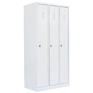 4061815554306 - Lüllmann - Steelboxx 3er Spind Spint Umkleide Stahl Kleiderschränke Gaderobenschrank 3türiger Spind Weiß 510137 - weiß 4061815554306 - Lüllmann - Steelboxx 3er Spind Spint Umkleide Stahl Kleiderschränke Gaderobenschrank 3türiger Spind Weiß 510137 - weiß