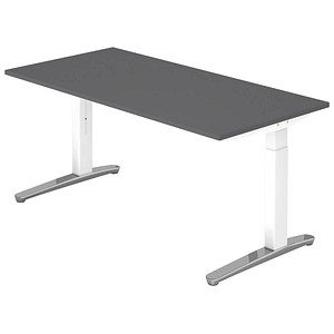 Hammerbacher Schreibtisch VXB, manuell höhenverstellbar, 85cm (H), 160x80cm (BxT), graphit / weiß 4032062324233 Hammerbacher 3 Stück