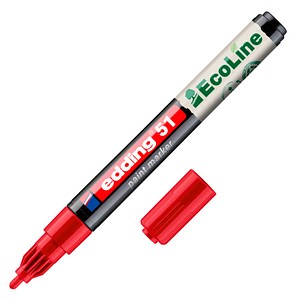 4057305071859 - Lackmarker 51 EcoLine Schreibfarbe Rot Rundspitze Strichstärke 1-2 mm mit Kappe wasserbasiert nachfüllbar 10 Stück 4057305071859 - Lackmarker 51 EcoLine Schreibfarbe Rot Rundspitze Strichstärke 1-2 mm mit Kappe wasserbasiert nachfüllbar 10 Stück