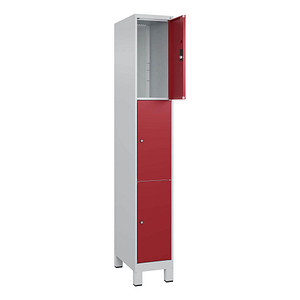 4066681679283 - Schließfachschrank Classic Plus lichtgrau rubinrot 080010-103 S10001 3 Schließfächer 300 x 500 x 1950 cm 4066681679283 C+P-