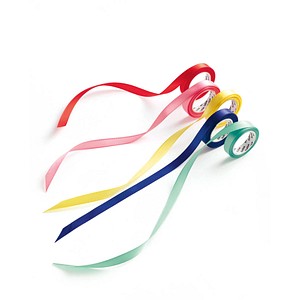 4001868140224 - Geschenkband RAINBOW satiniert mint dunkelblau gelb pink rot 100 mm x 40 m