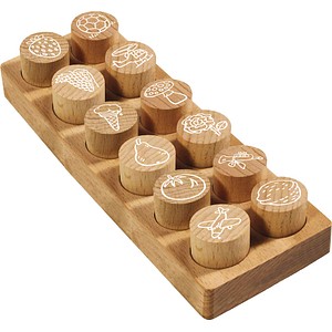 9004362534495 - 12 Woodies Motivstempel-Set Mix 30 x 30 cm