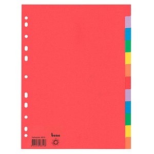 bene Ordnerregister DIN A4 Vollformat blanko farbig 12-teilig, 1 Satz