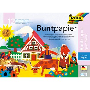 4001868007770 - Buntpapierheft färbig 24x34 cm 12 Bl 4001868007770 12 Blatt