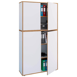 4051814444807 - Holz Büroschrank Ordner Aktenschrank Büromöbel Schrank Salia 5-fach Breite 100 cm Drehtüren