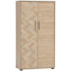 MÖBELPARTNER Aktenschrank Arezzo, 702097 eiche hell, Fischgräte 6 Fachböden 80,1 x 38,2 x 150,0 cm