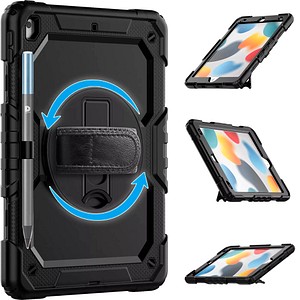 4260734840556 - 360° Rugged Case Tablet-Cover für Apple iPad 7 Gen (2019) iPad 8 Gen (2020) iPad 9 Gen (2021) schwarz 4260734840556 DEQSTER 4260734840556 - 360° Rugged Case Tablet-Cover für Apple iPad 7 Gen (2019) iPad 8 Gen (2020) iPad 9 Gen (2021) schwarz 4260734840556 DEQSTER