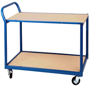 4260054777266 - Transportwagen SZ METALL Professional bunt (blau holzfarben) B50cm H90cm L100cm Stahl Gummi Holz Transportwagen mit 2 Böden bis zu 250 kg Tragkraft 4260054777266 - Transportwagen SZ METALL Professional bunt (blau holzfarben) B50cm H90cm L100cm Stahl Gummi Holz Transportwagen mit 2 Böden bis zu 250 kg Tragkraft