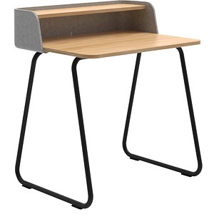 4049694003504 - sedus secretair home Schreibtisch eiche hellgrau rechteckig Kufen-Gestell schwarz 824 x 612 cm