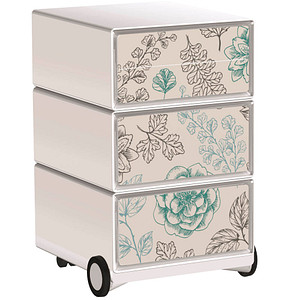 PAPERFLOW easyBox Garden Factory Rollcontainer weiß, bunt 60203 4 Auszüge 39,0 x 43,6 x 64,2 cm