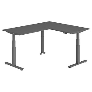 Hammerbacher Sitz-Steh-Schreibtisch VXDSM, elektrisch höhenverstellbar, 127cm (H), 200x160cm (BxT), graphit / graphit 4032062327012 Hammerbac 6 Stück