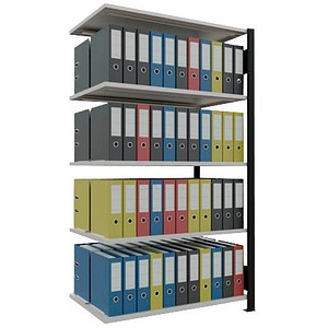 SCHULTE Anbau-Schwerlastregal MULTIplus150 36040-S schwarz/lichtgrau 100,0 x 60,0 x 180,0 cm