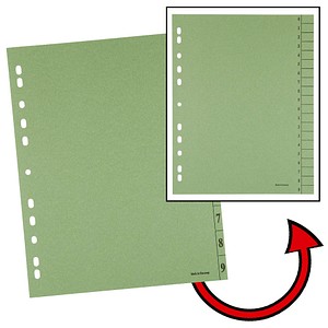 4250073813342 - Trennblätter DIN A4 0-9 grün 250 g qm 100 St
