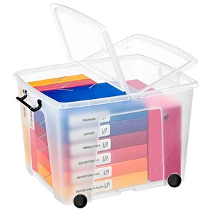 5021711042832 - Aufbewahrungsbox Ablagebox HW676 2006760110 75 Liter mit Deckel für A3 außen 600x485x415mm Kunststoff transparent 5021711042
