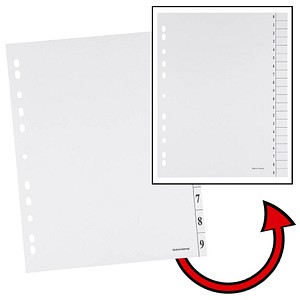 4250073813366 - Trennblätter DIN A4 0-9 weiß 250 g qm 100 St
