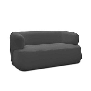 DOMO Collection 2-Sitzer Sofa dunkelgrau schwarz Stoff 160,0 x 86,0 x 71,0 cm, 1 St.