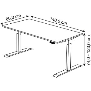 4044917453609 - Move 1 elektrisch höhenverstellbarer Schreibtisch eiche hell rechteckig T-Fuß-Gestell grau 1400 x 800 cm 4044917453609 - Move 1 elektrisch höhenverstellbarer Schreibtisch eiche hell rechteckig T-Fuß-Gestell grau 1400 x 800 cm